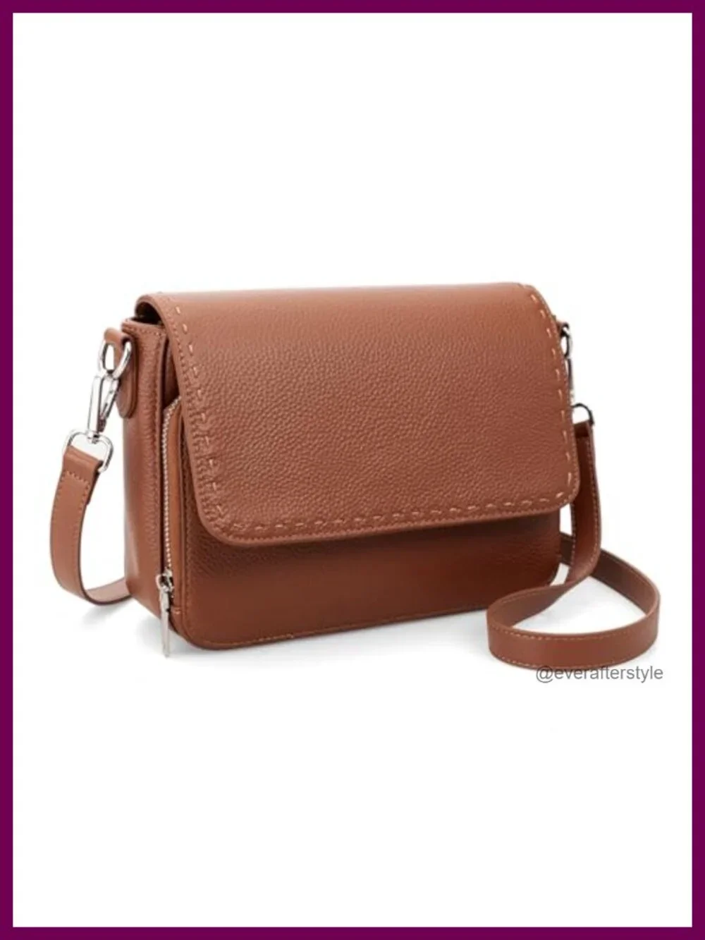 Genuine Leather Crossbody Bag with RFID Wallet, Adjustable Strap, Travel Purse